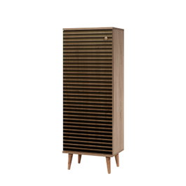 Hanah Home Filinta-220 Zapatero Roble Sonoma, 135x50x38cm, Tablero de Partículas Melamina con Patas de Carpe y Asas de Metal y Cuerda